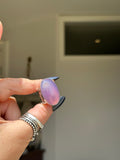 Purple Agate Stamped Wide Band Ring Size M1/2~N