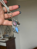 Purple Labradorite & Moonstone Chain Necklace