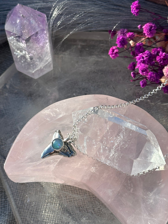 Opal Mini Shark Tooth Pendant MTO