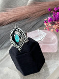 Turquoise Southwestern Statement Ring Size O-O1/2