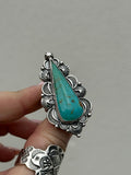 Royston Turquoise Stamped Ring Size N~N1/2