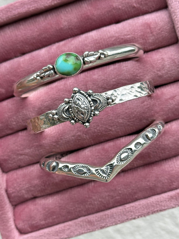 Turquoise Leafy Cuff Bracelet