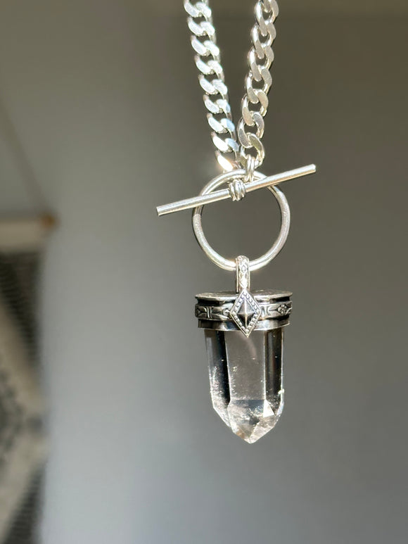 Chunky Citrine Point Chain Necklace