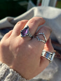Amethyst Molten Claw Ring MTO