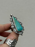 Royston Turquoise Stamped Ring Size N~N1/2
