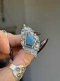 Labradorite Kite Stamped Ring MTO