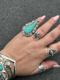 Royston Turquoise Stamped Ring Size N~N1/2