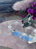 Moss Agate Molten Claw Ring Size S