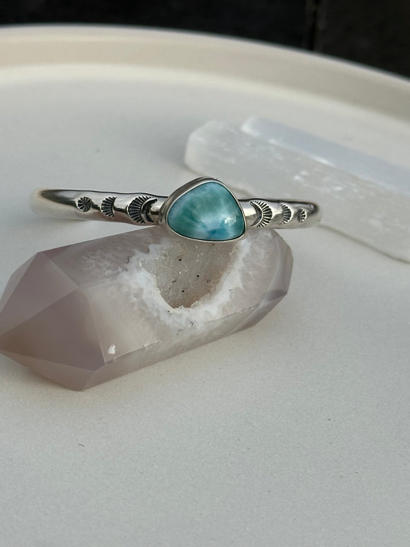 Larimar Stamped Cuff Bracelet