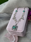 Turquoise Fancy Stamped Choker Necklace