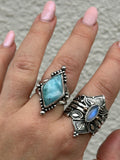 Larimar Diamond Ring Size R