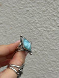 Larimar Diamond Ring Size R