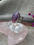 Purple Agate Stamped Wide Band Ring Size M1/2~N