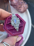 Moonstone Stamped Talisman Ring Size M1/2~N