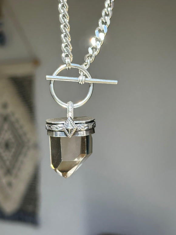 Chunky Citrine Point Chain Necklace