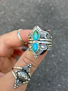 Turquoise Empress Lotus Crown Size S~S1/2