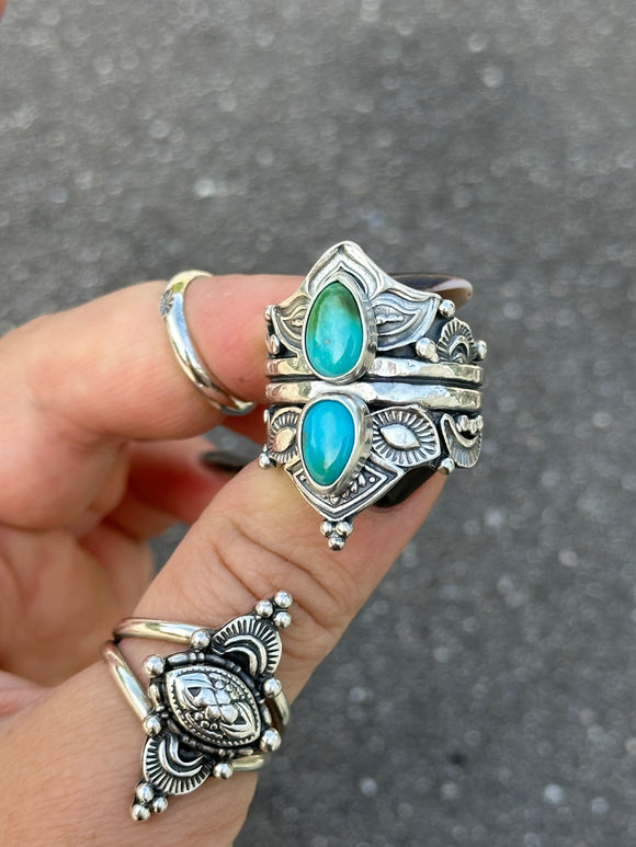 Turquoise Empress Lotus Crown Size S~S1/2
