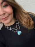 Labradorite Chandelier Choker Chain Necklace