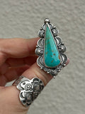 Royston Turquoise Stamped Ring Size N~N1/2