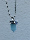 Aquamarine & Moonstone Point Pendant