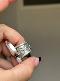 White Buffalo Duo Wide Band Ring Size L~L1/2