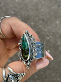 Polychrome Qingu Turquoise Ring Size Q1/2~R
