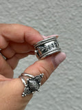 Kingman Turquoise Wide Band Ring Size P~P1/2