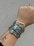Turquoise Stamped Stacking Cuff Bracelet