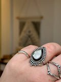 Black Mother of Pearl Decorative Ring Size R