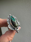 Polychrome Qingu Turquoise Ring Size Q1/2~R