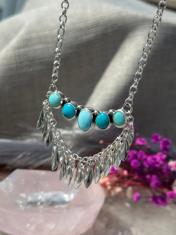 Turquoise Chandelier Chain Necklace