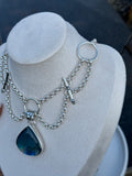 Labradorite Chandelier Choker Chain Necklace