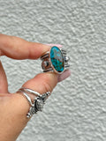 Kingman Turquoise Wide Band Ring Size P~P1/2