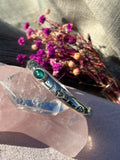 Aqua Kyanite Stamped Cuff Bracelet