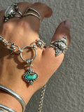 Turquoise Dainty Paisley Chunky Chain Necklace