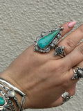 Royston Turquoise Stamped Ring Size N~N1/2
