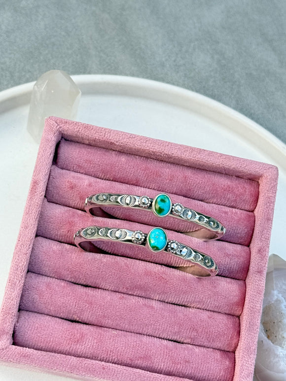 Turquoise Stamped Stacking Cuff Bracelet