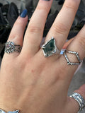 Moss Agate Molten Claw Ring MTO
