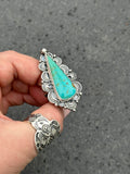 Royston Turquoise Stamped Ring Size N~N1/2
