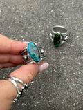 Kingman Turquoise Wide Band Ring Size P~P1/2