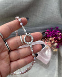 Pink Pearl Bolt Ring Necklace MTO