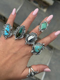 Polychrome Qingu Turquoise Ring Size Q1/2~R
