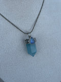 Aquamarine & Moonstone Point Pendant