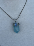Aquamarine & Moonstone Point Pendant