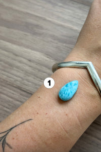 Larimar Stamped Cuff Bracelet MTO