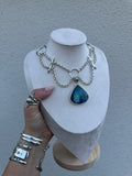 Labradorite Chandelier Choker Chain Necklace