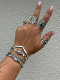 Moonstone Leafy Stamp Cuff MTO