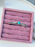 Turquoise Stamped Stacking Cuff Bracelet