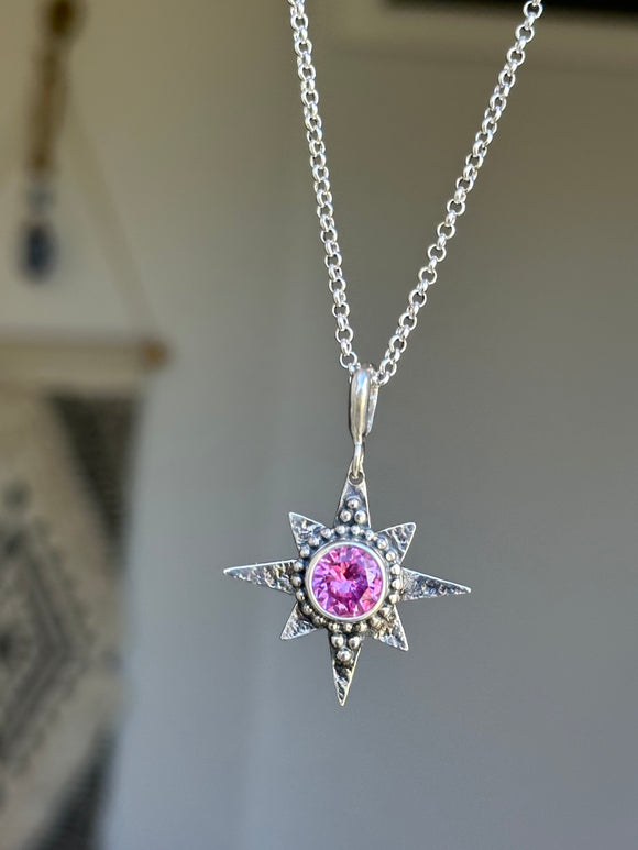 Simulated Pink Tourmaline Star Pendant~ PRE~Order