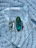 Turquoise Wide Band Ring Size O